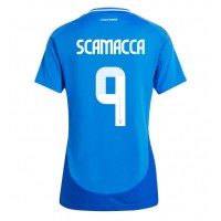 Fotbalové Dres Itálie Gianluca Scamacca #9 Dámské Domácí ME 2024 Krátký Rukáv